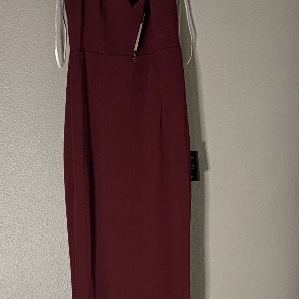 Lulu's Deep Red V-Neck Dress